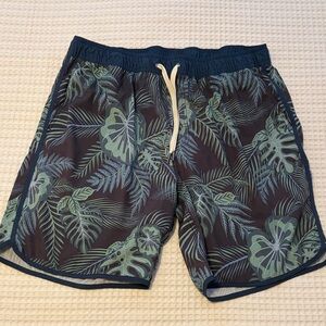 Fair Harbor Tropical Leaf Print Men's Swim Shorts